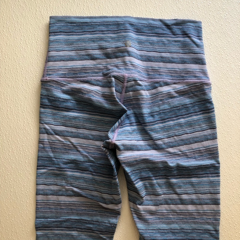 Lululemon Blue and Purple Woven Leggings size 8